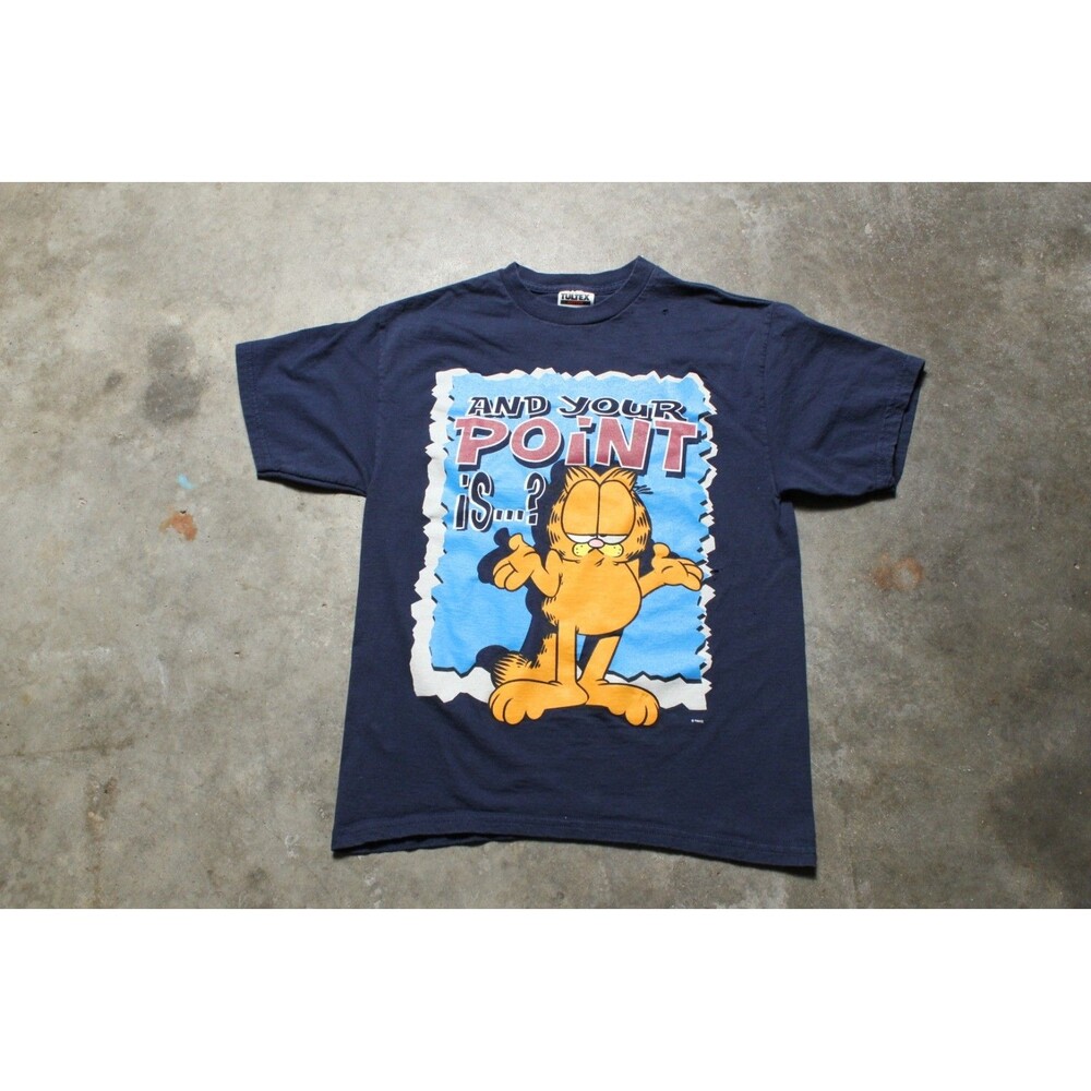 Vintage 1990's Garfield Heavy Distressed T-Shirt - Youth Large
